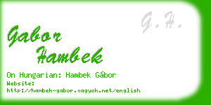 gabor hambek business card